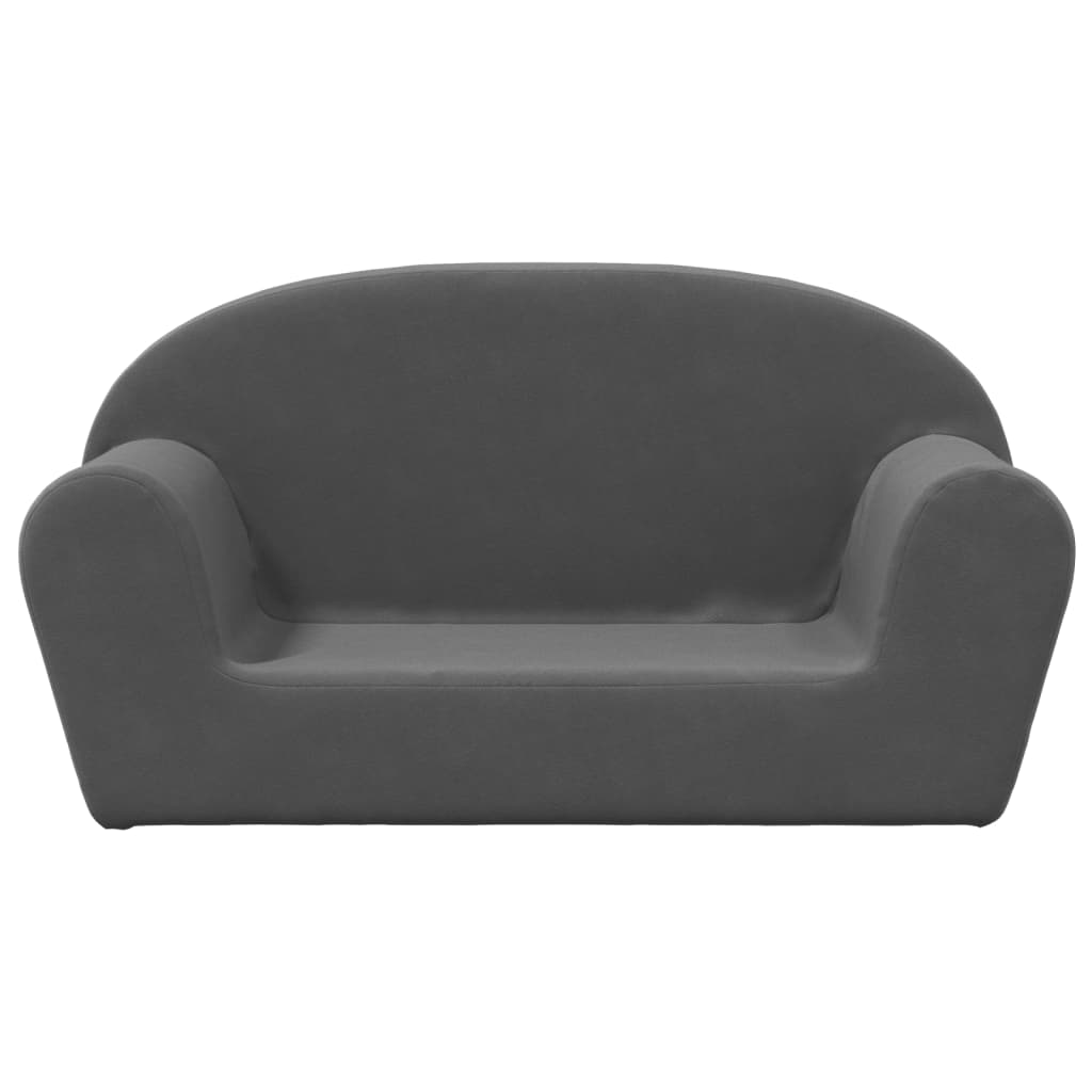 Kinderbank 2-zits zacht pluche antracietkleurig is nu te koop bij PeponiXL, paradijselijk wonen!
