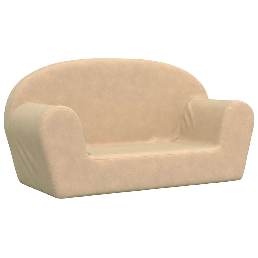 Kinderbank 2-zits zacht pluche crèmekleurig is nu te koop bij PeponiXL, paradijselijk wonen!