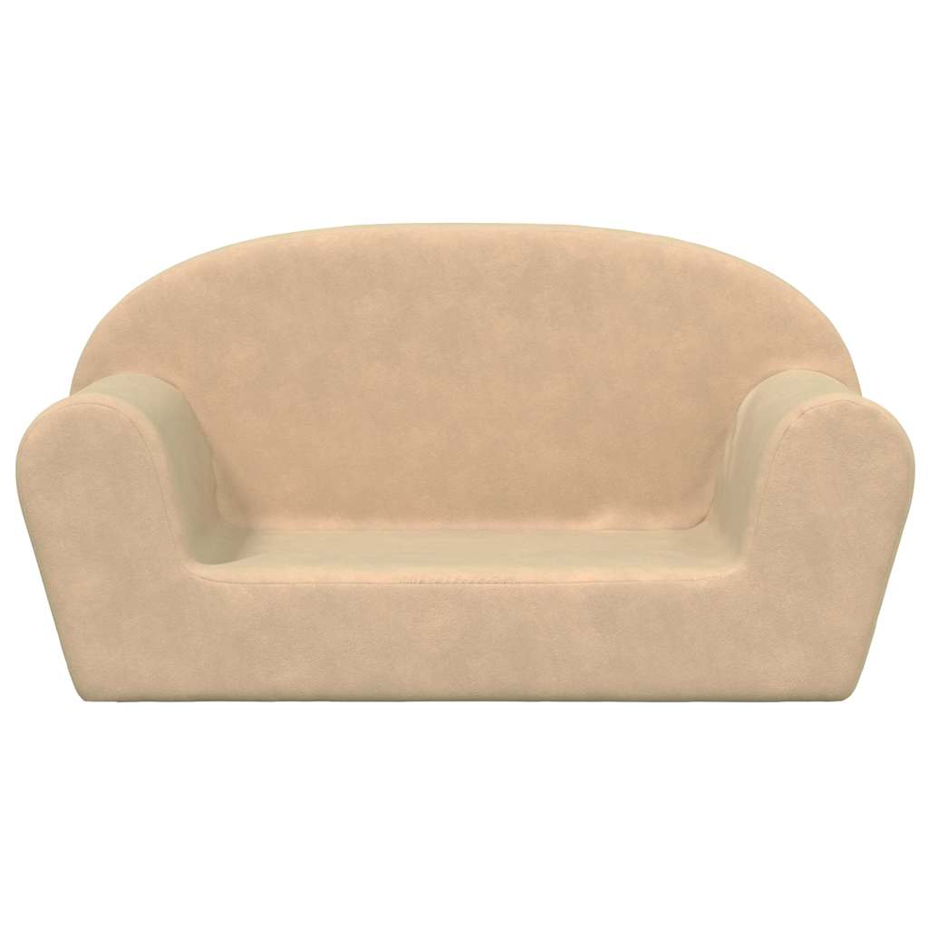 Kinderbank 2-zits zacht pluche crèmekleurig is nu te koop bij PeponiXL, paradijselijk wonen!
