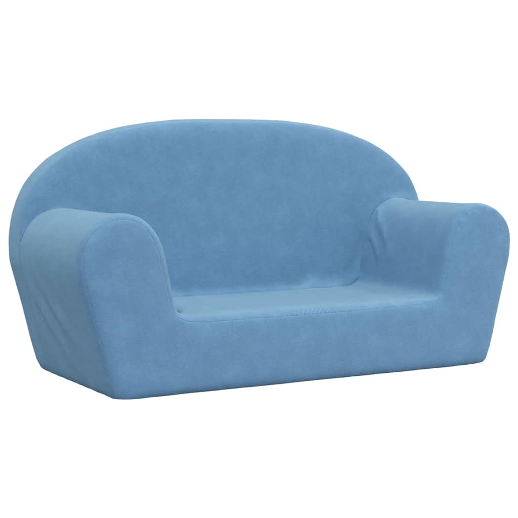 Kinderbank 2-zits zacht pluche blauw is nu te koop bij PeponiXL, paradijselijk wonen!