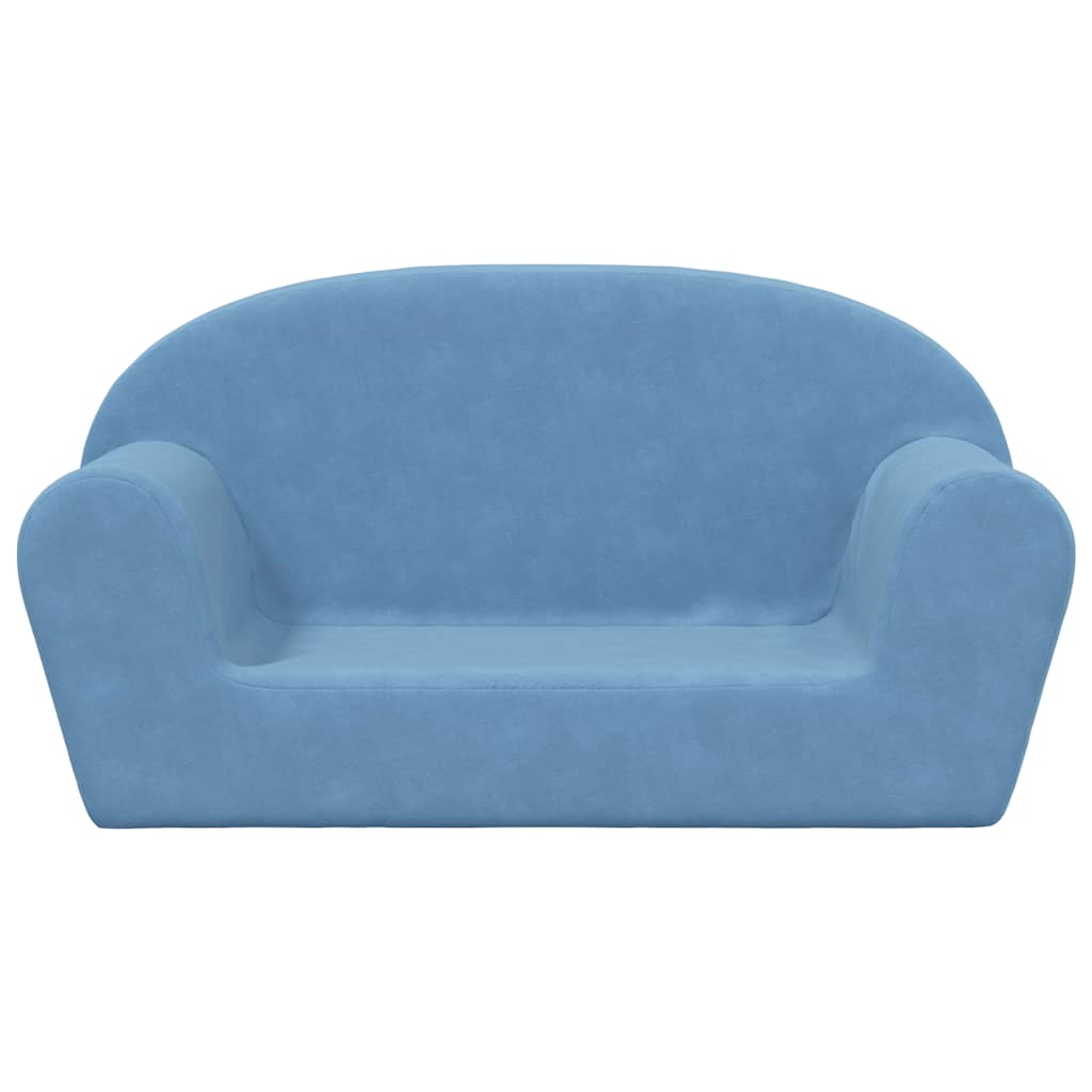 Kinderbank 2-zits zacht pluche blauw is nu te koop bij PeponiXL, paradijselijk wonen!