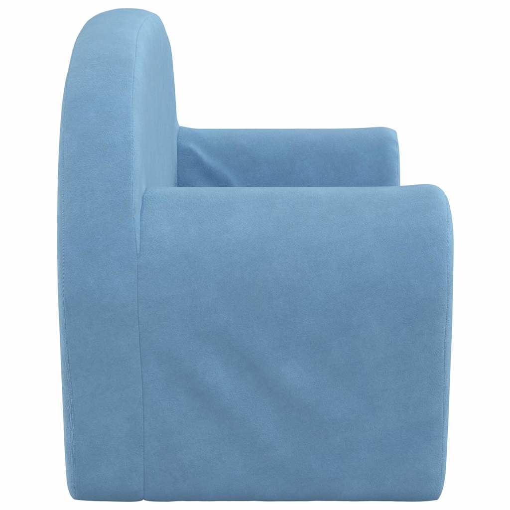 Kinderbank 2-zits zacht pluche blauw is nu te koop bij PeponiXL, paradijselijk wonen!
