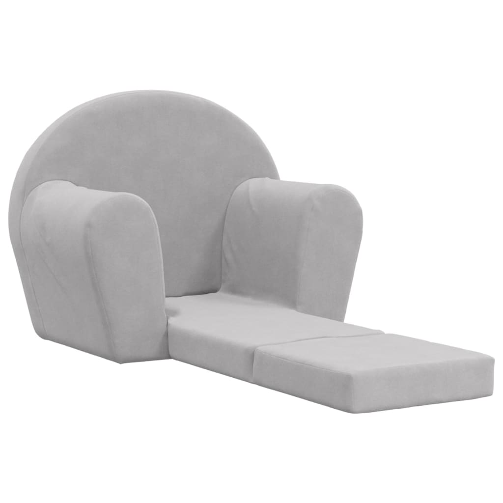 Kinderslaapbank zacht pluche lichtgrijs is nu te koop bij PeponiXL, paradijselijk wonen!