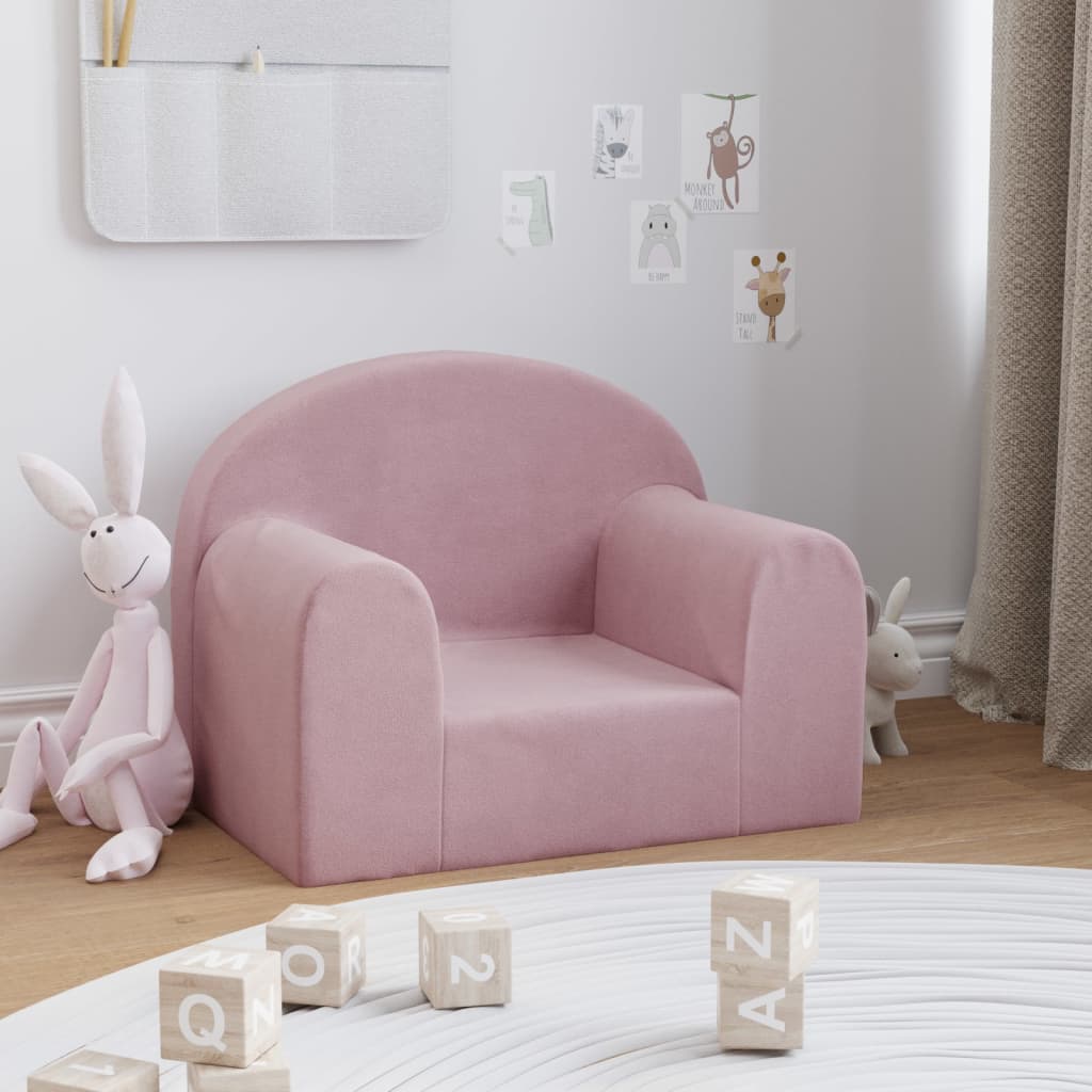 Kinderbank zacht pluche roze is nu te koop bij PeponiXL, paradijselijk wonen!