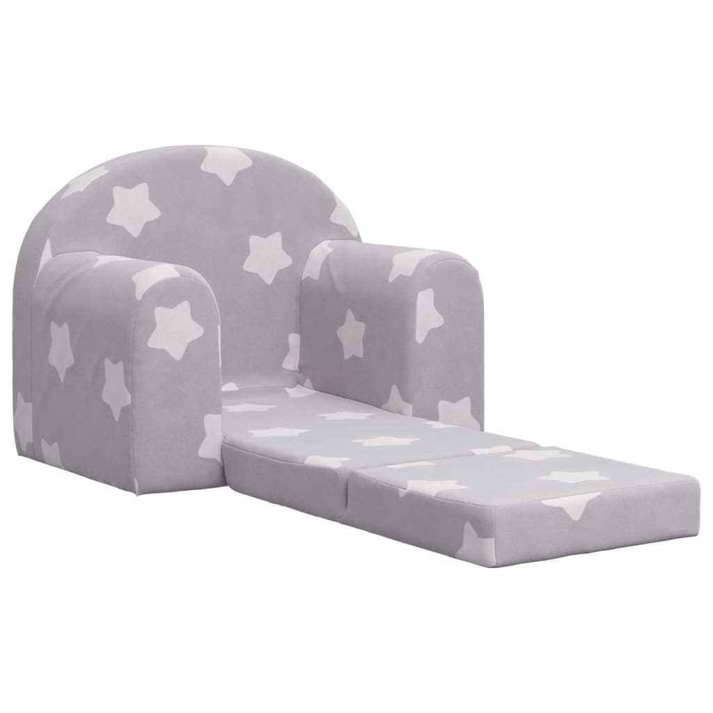 Kinderslaapbank met sterren zacht pluche lichtgrijs is nu te koop bij PeponiXL, paradijselijk wonen!