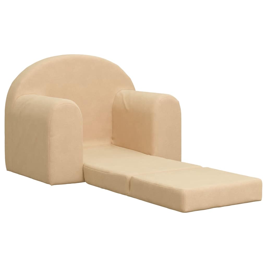 Kinderslaapbank zacht pluche crèmekleurig is nu te koop bij PeponiXL, paradijselijk wonen!