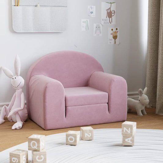 Kinderslaapbank zacht pluche roze is nu te koop bij PeponiXL, paradijselijk wonen!