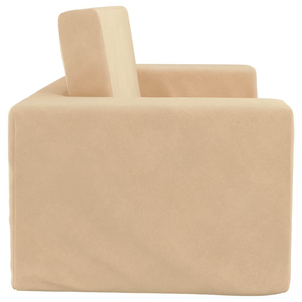 Kinderslaapbank 2-zits zacht pluche crèmekleurig is nu te koop bij PeponiXL, paradijselijk wonen!