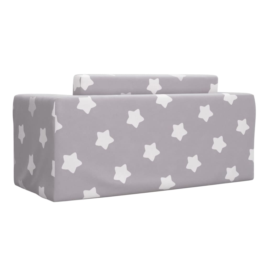 Kinderslaapbank 2-zits met sterren zacht pluche lichtgrijs is nu te koop bij PeponiXL, paradijselijk wonen!