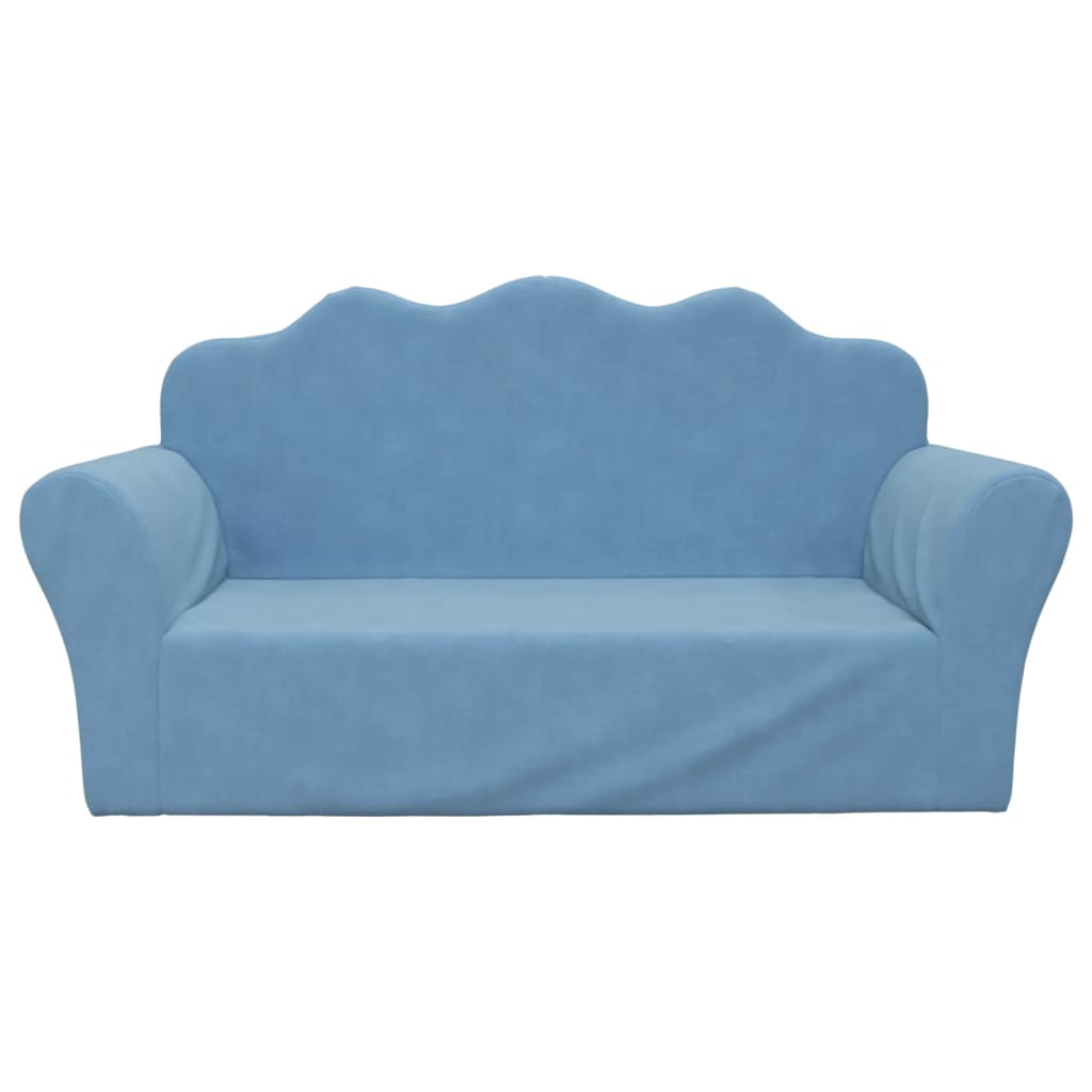 Kinderbank 2-zits zacht pluche blauw is nu te koop bij PeponiXL, paradijselijk wonen!