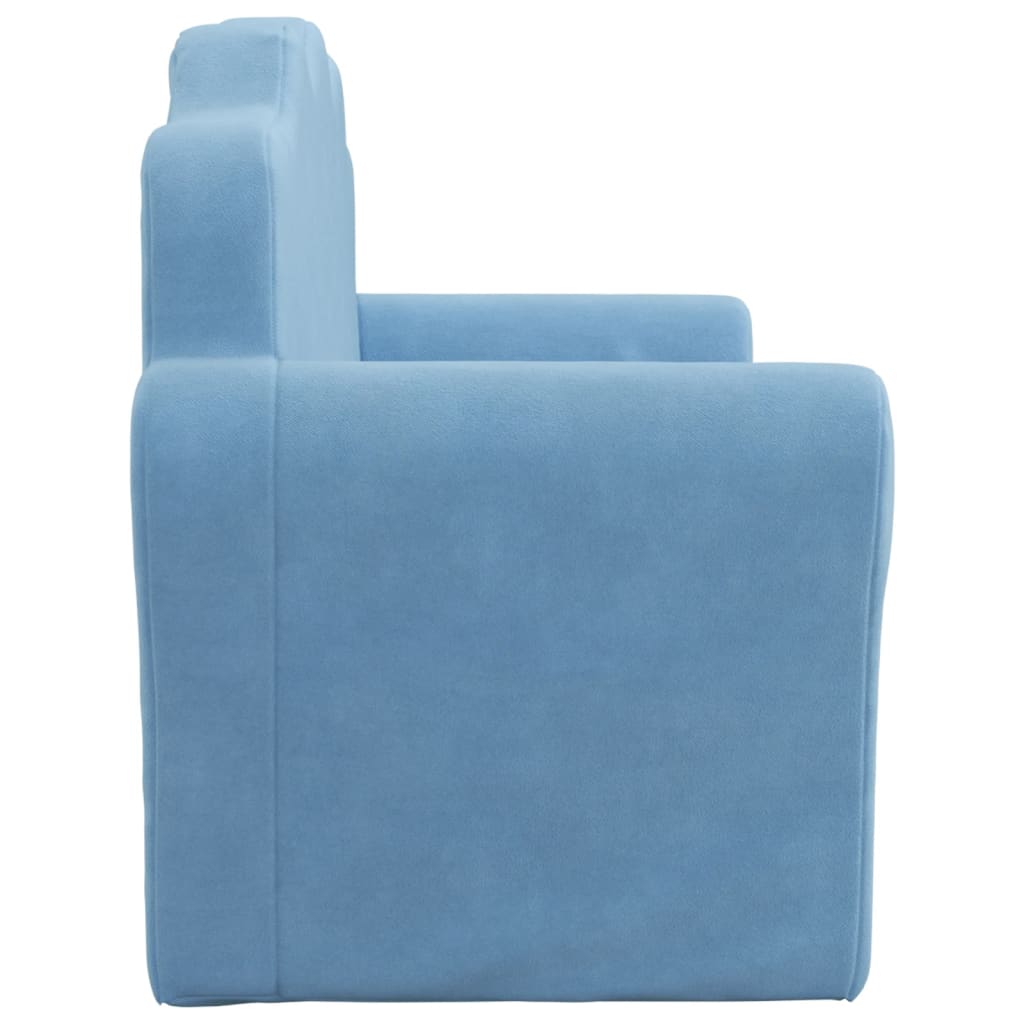 Kinderbank 2-zits zacht pluche blauw is nu te koop bij PeponiXL, paradijselijk wonen!