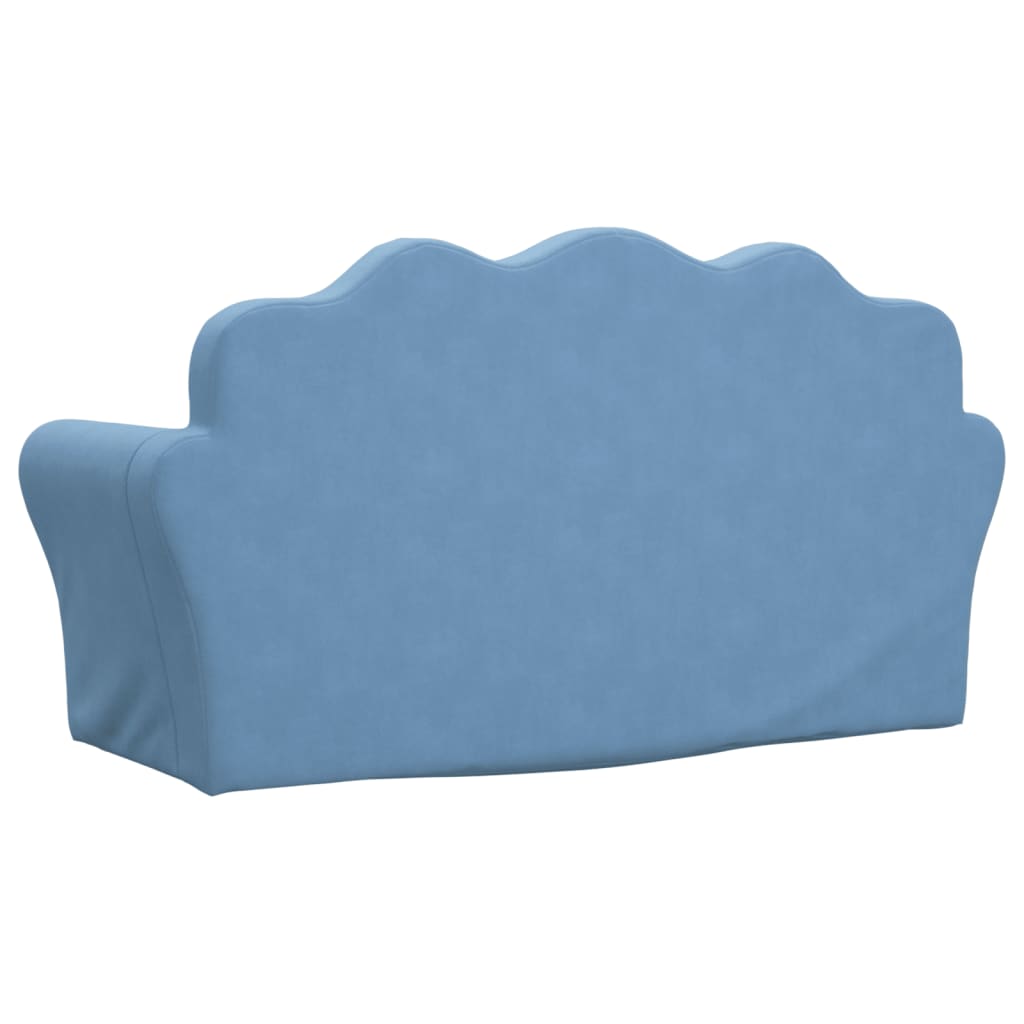 Kinderbank 2-zits zacht pluche blauw is nu te koop bij PeponiXL, paradijselijk wonen!