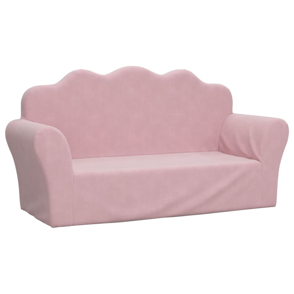 Kinderbank 2-zits roze zacht pluche is nu te koop bij PeponiXL, paradijselijk wonen!