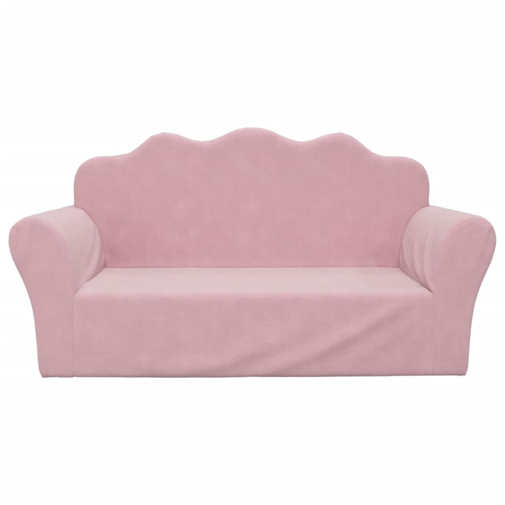 Kinderbank 2-zits roze zacht pluche is nu te koop bij PeponiXL, paradijselijk wonen!