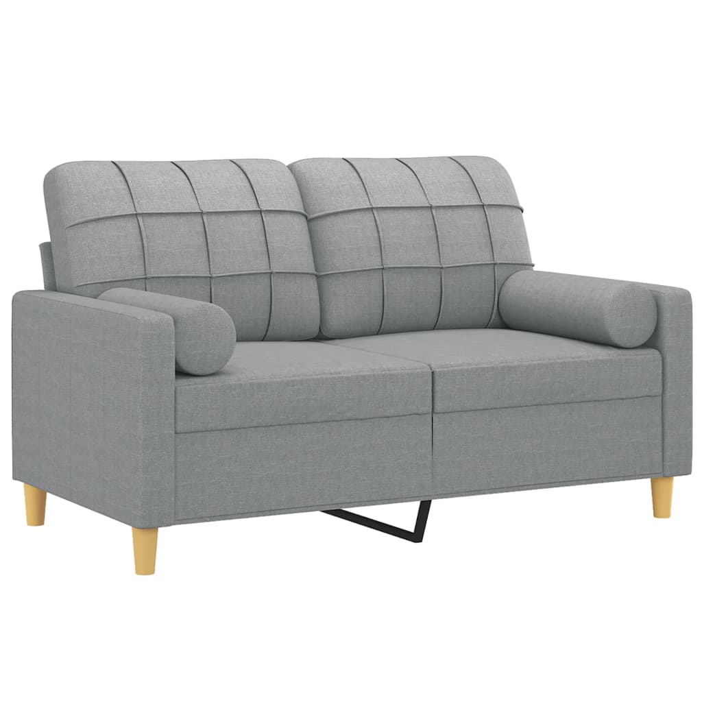 Tweezitsbank met sierkussens 120 cm stof lichtgrijs is nu te koop bij PeponiXL, paradijselijk wonen!