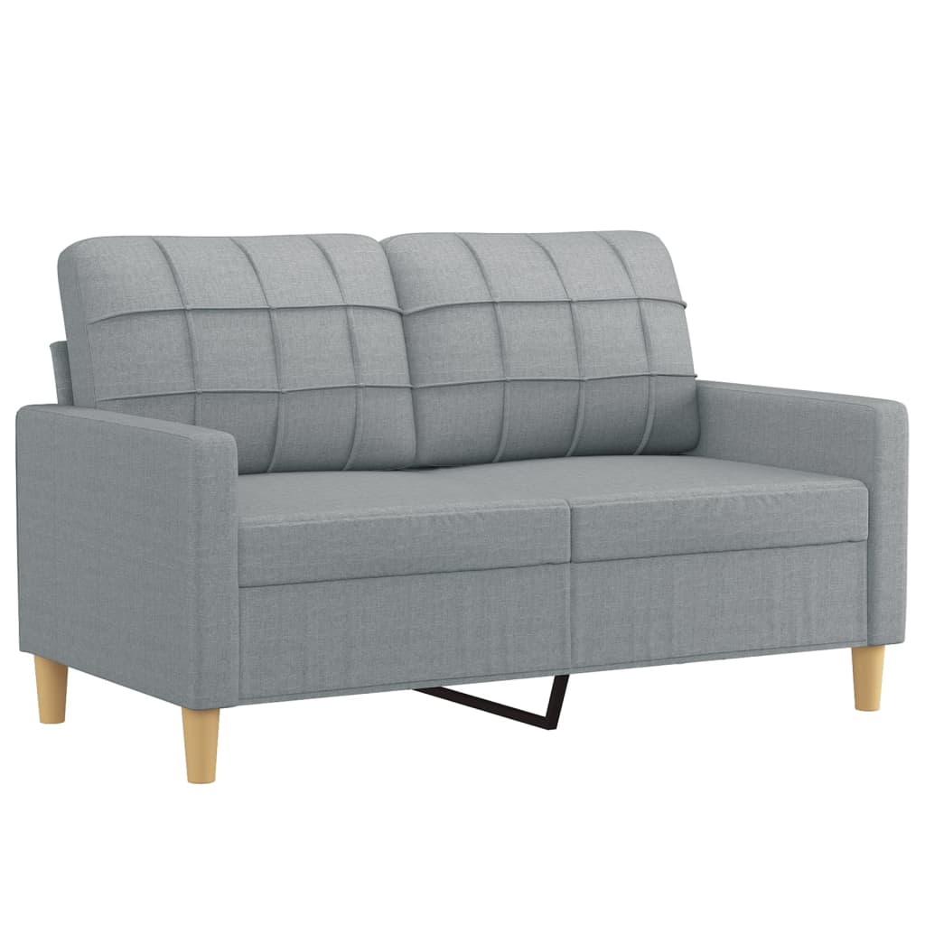Tweezitsbank met sierkussens 120 cm stof lichtgrijs is nu te koop bij PeponiXL, paradijselijk wonen!