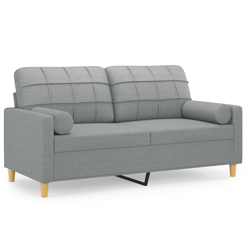 Tweezitsbank met sierkussens 140 cm stof lichtgrijs is nu te koop bij PeponiXL, paradijselijk wonen!