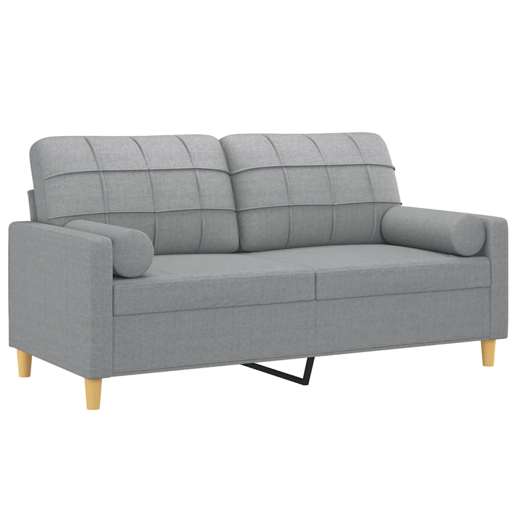 Tweezitsbank met sierkussens 140 cm stof lichtgrijs is nu te koop bij PeponiXL, paradijselijk wonen!