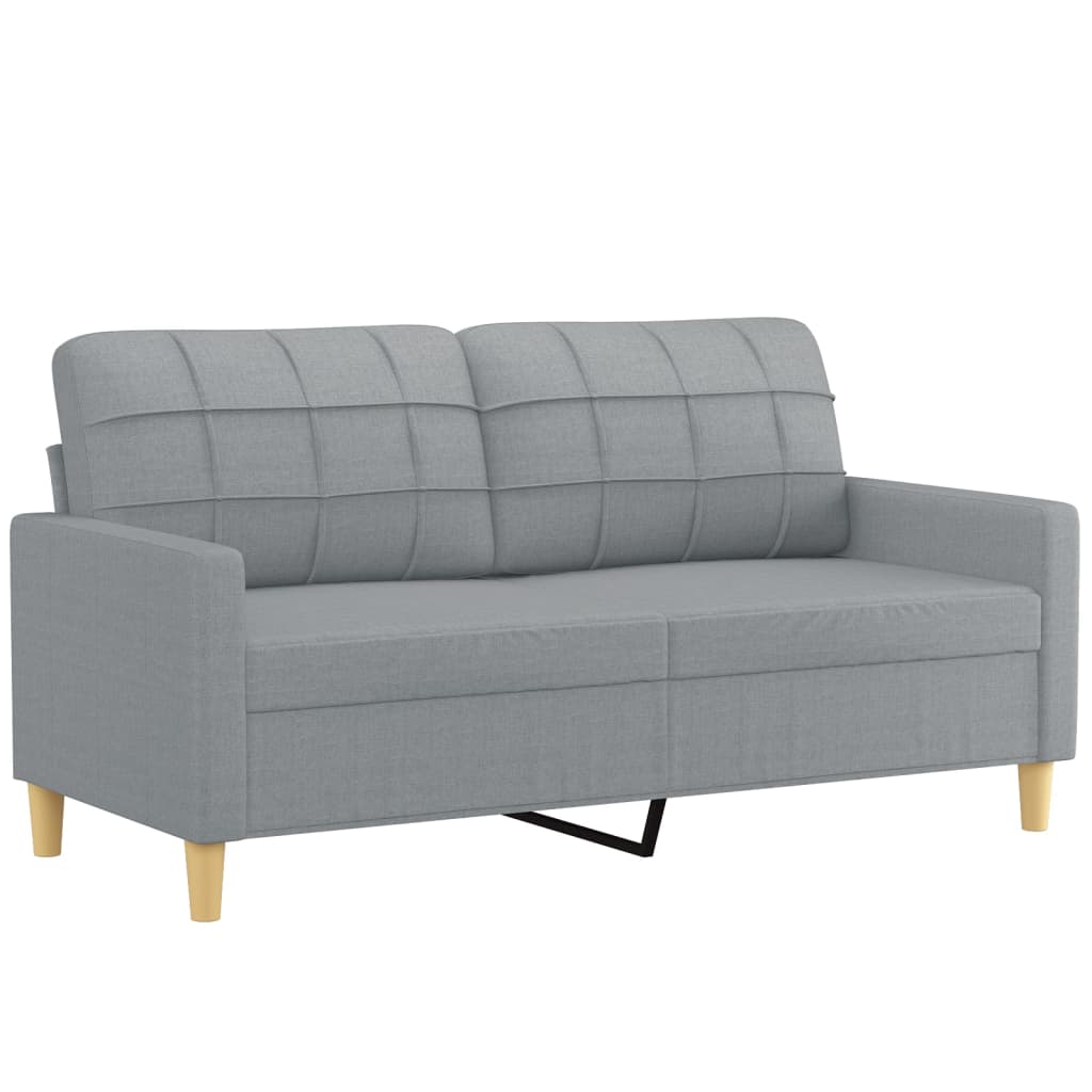 Tweezitsbank met sierkussens 140 cm stof lichtgrijs is nu te koop bij PeponiXL, paradijselijk wonen!