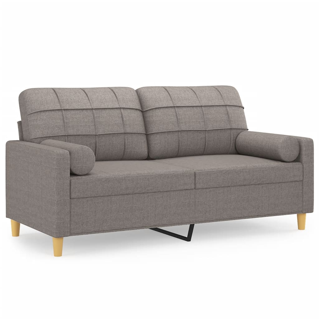 Tweezitsbank met sierkussens 140 cm stof taupe is nu te koop bij PeponiXL, paradijselijk wonen!