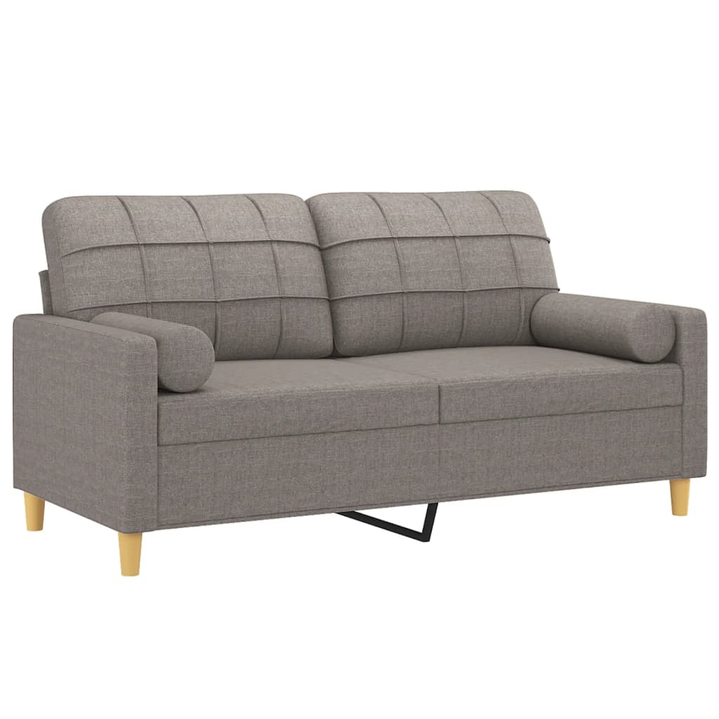Tweezitsbank met sierkussens 140 cm stof taupe is nu te koop bij PeponiXL, paradijselijk wonen!