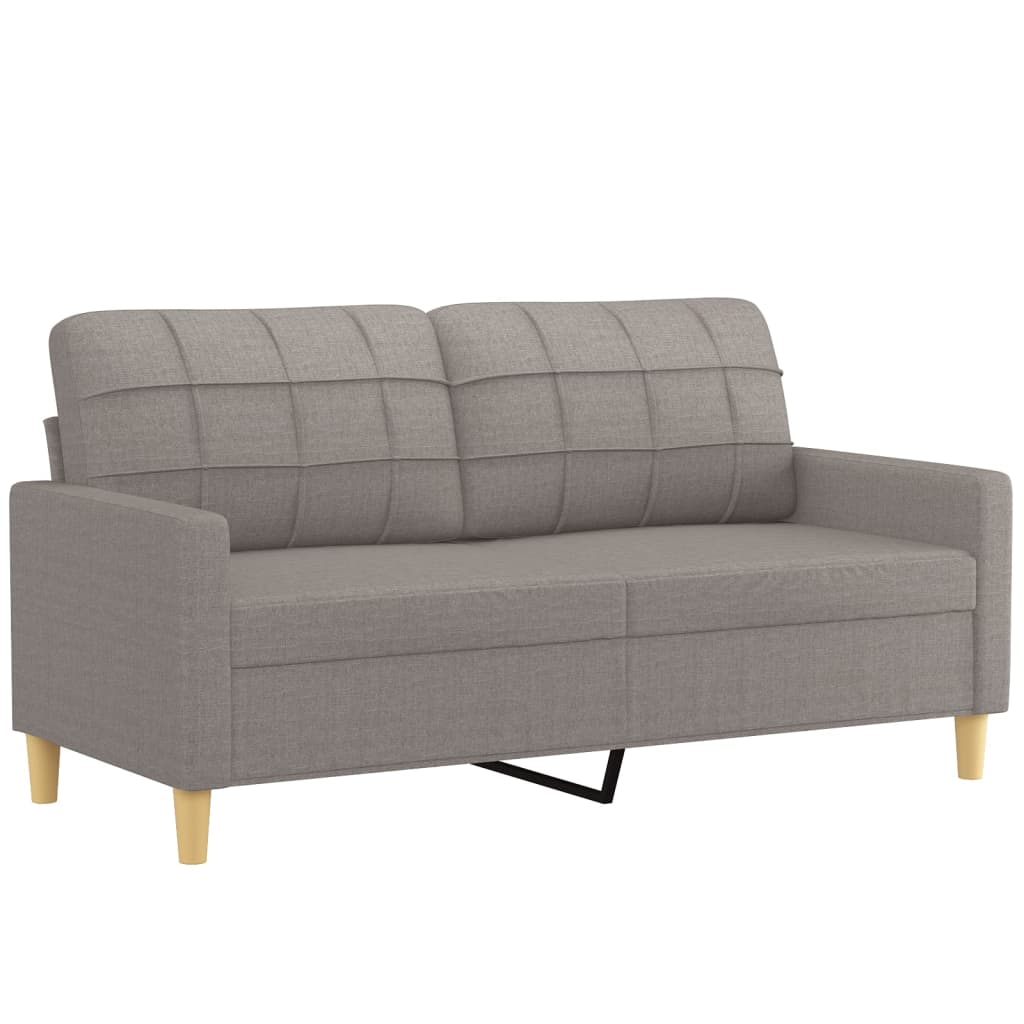 Tweezitsbank met sierkussens 140 cm stof taupe is nu te koop bij PeponiXL, paradijselijk wonen!