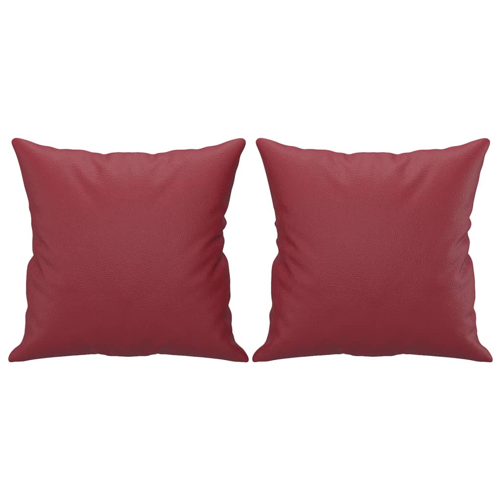 Tweezitsbank met sierkussens 140 cm kunstleer wijnrood is nu te koop bij PeponiXL, paradijselijk wonen!