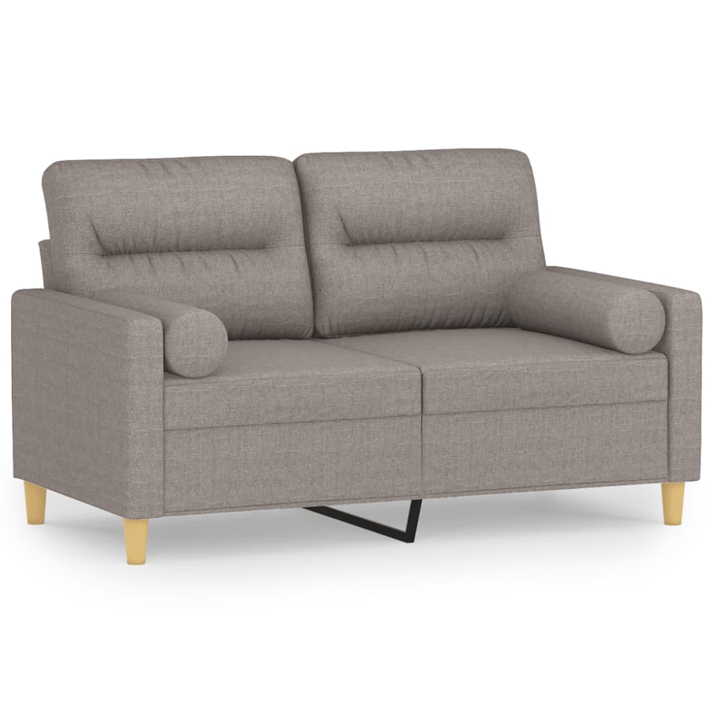 Tweezitsbank met sierkussens 120 cm stof taupe is nu te koop bij PeponiXL, paradijselijk wonen!