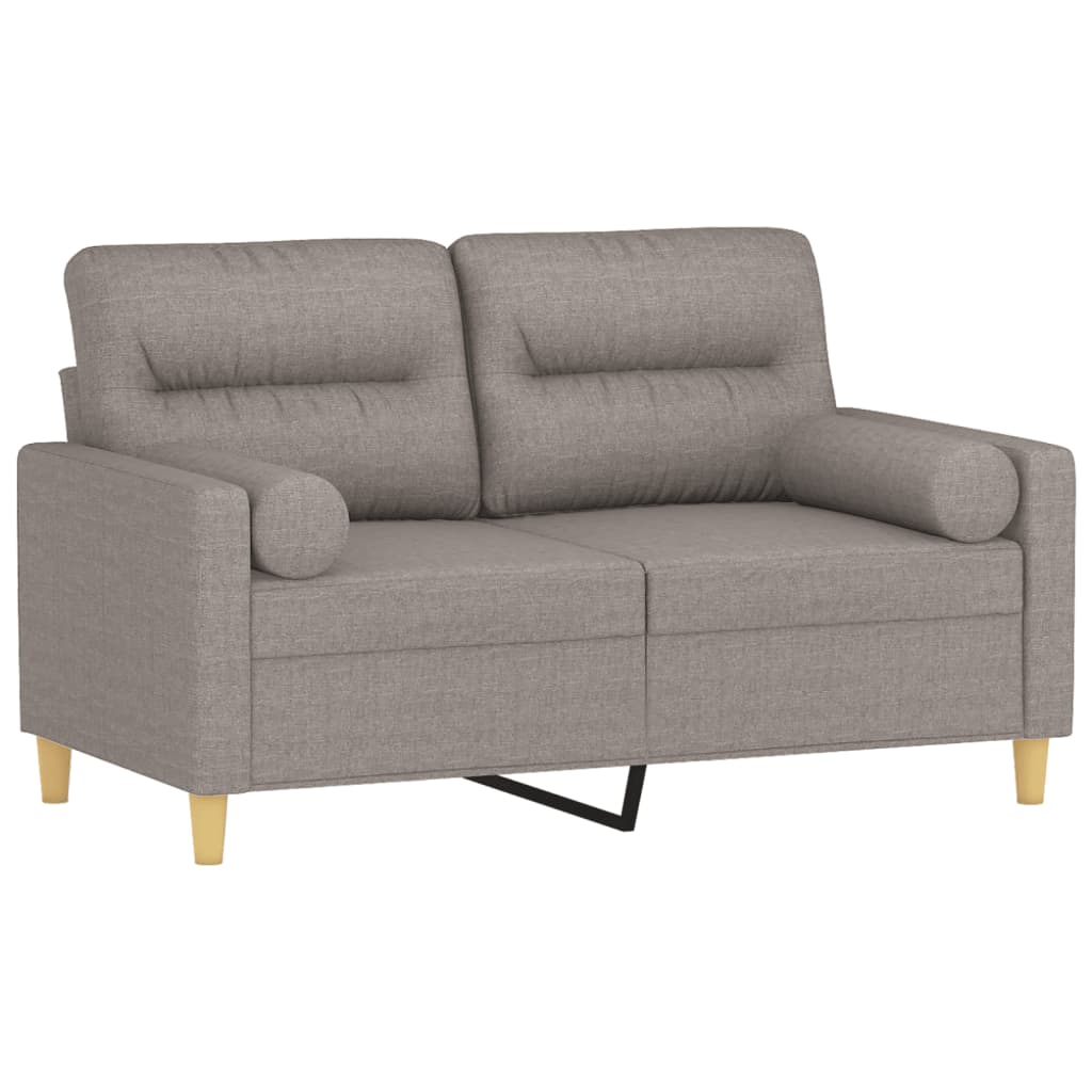 Tweezitsbank met sierkussens 120 cm stof taupe is nu te koop bij PeponiXL, paradijselijk wonen!