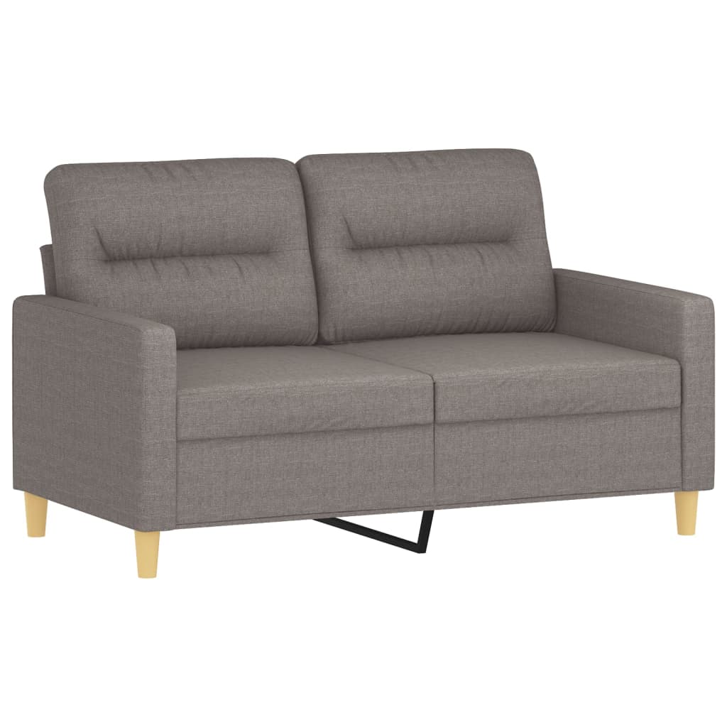Tweezitsbank met sierkussens 120 cm stof taupe is nu te koop bij PeponiXL, paradijselijk wonen!