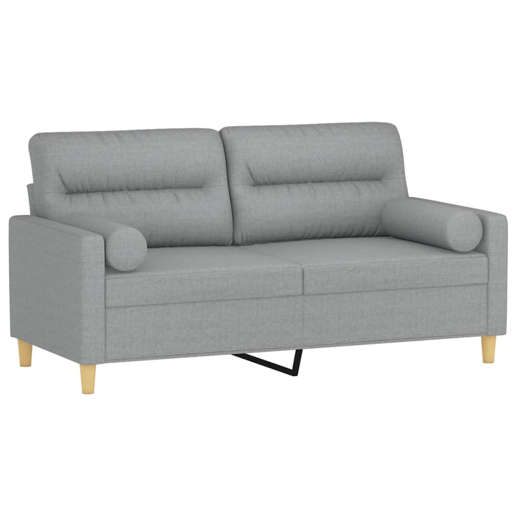 Tweezitsbank met sierkussens 140 cm stof lichtgrijs is nu te koop bij PeponiXL, paradijselijk wonen!
