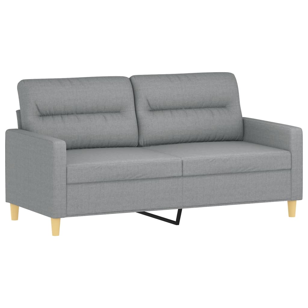 Tweezitsbank met sierkussens 140 cm stof lichtgrijs is nu te koop bij PeponiXL, paradijselijk wonen!