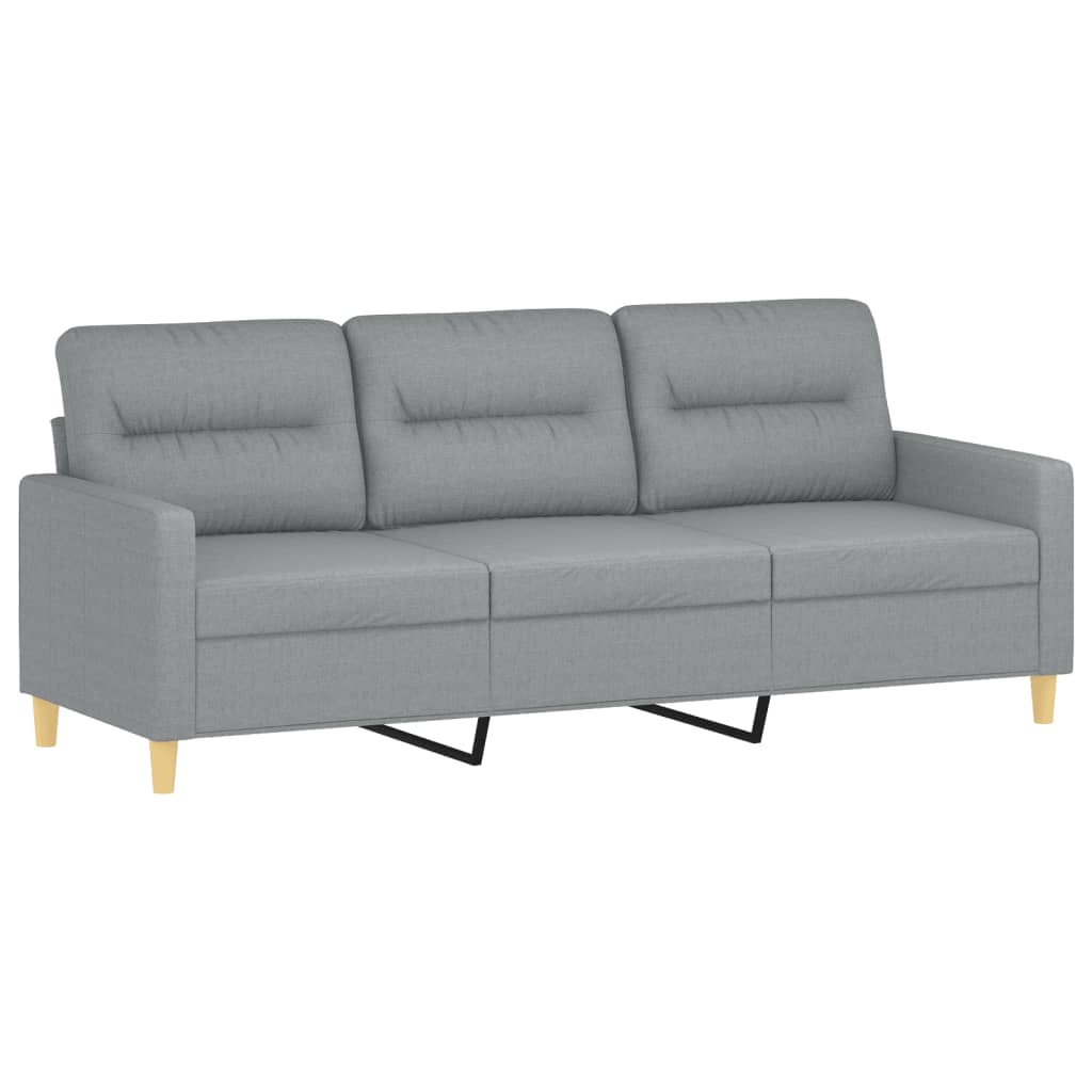 Driezitsbank met sierkussens 180 cm stof lichtgrijs is nu te koop bij PeponiXL, paradijselijk wonen!
