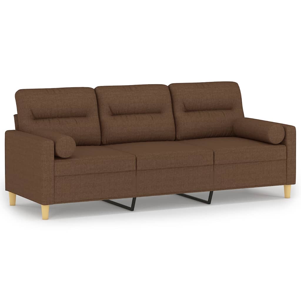 Driezitsbank met sierkussens 180 cm stof bruin is nu te koop bij PeponiXL, paradijselijk wonen!