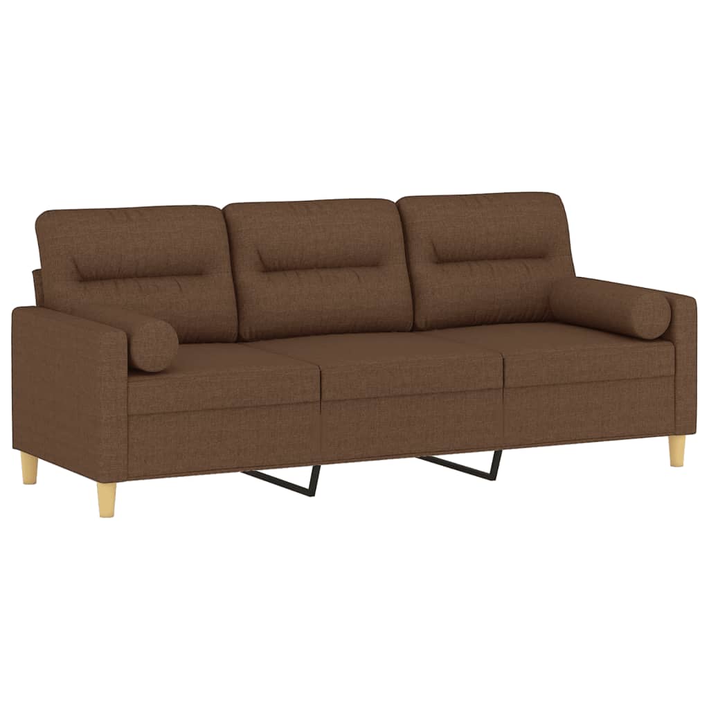 Driezitsbank met sierkussens 180 cm stof bruin is nu te koop bij PeponiXL, paradijselijk wonen!