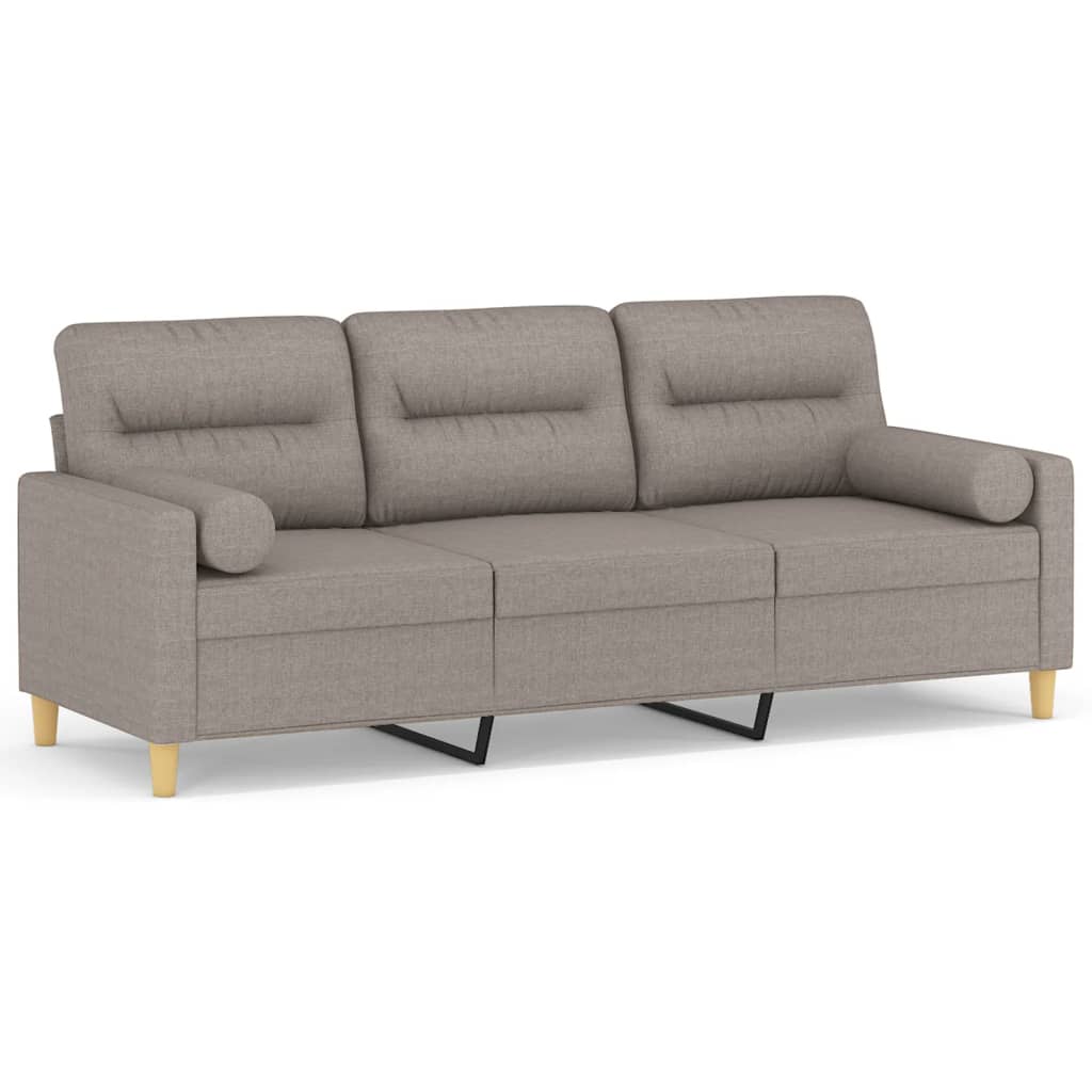 Driezitsbank met sierkussens 180 cm stof taupe is nu te koop bij PeponiXL, paradijselijk wonen!