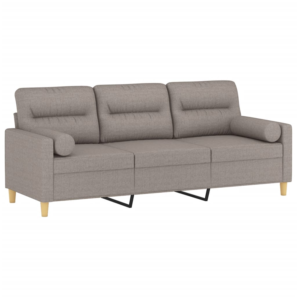 Driezitsbank met sierkussens 180 cm stof taupe is nu te koop bij PeponiXL, paradijselijk wonen!