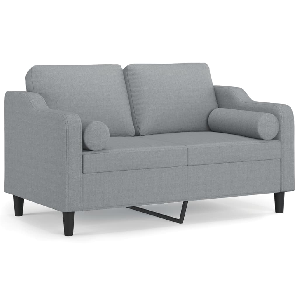 Tweezitsbank met sierkussens 120 cm stof lichtgrijs is nu te koop bij PeponiXL, paradijselijk wonen!