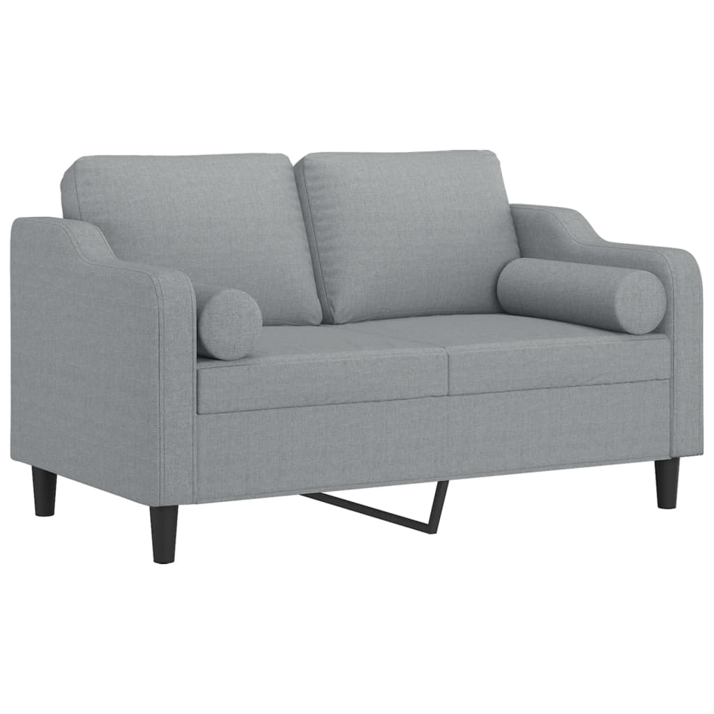 Tweezitsbank met sierkussens 120 cm stof lichtgrijs is nu te koop bij PeponiXL, paradijselijk wonen!