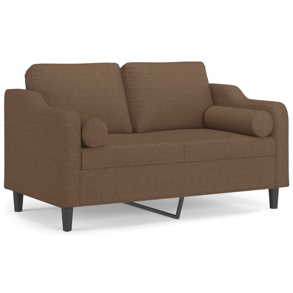 Tweezitsbank met sierkussens 120 cm stof bruin is nu te koop bij PeponiXL, paradijselijk wonen!