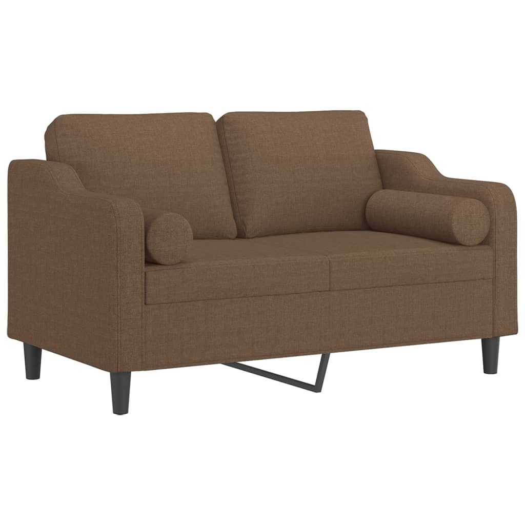 Tweezitsbank met sierkussens 120 cm stof bruin is nu te koop bij PeponiXL, paradijselijk wonen!