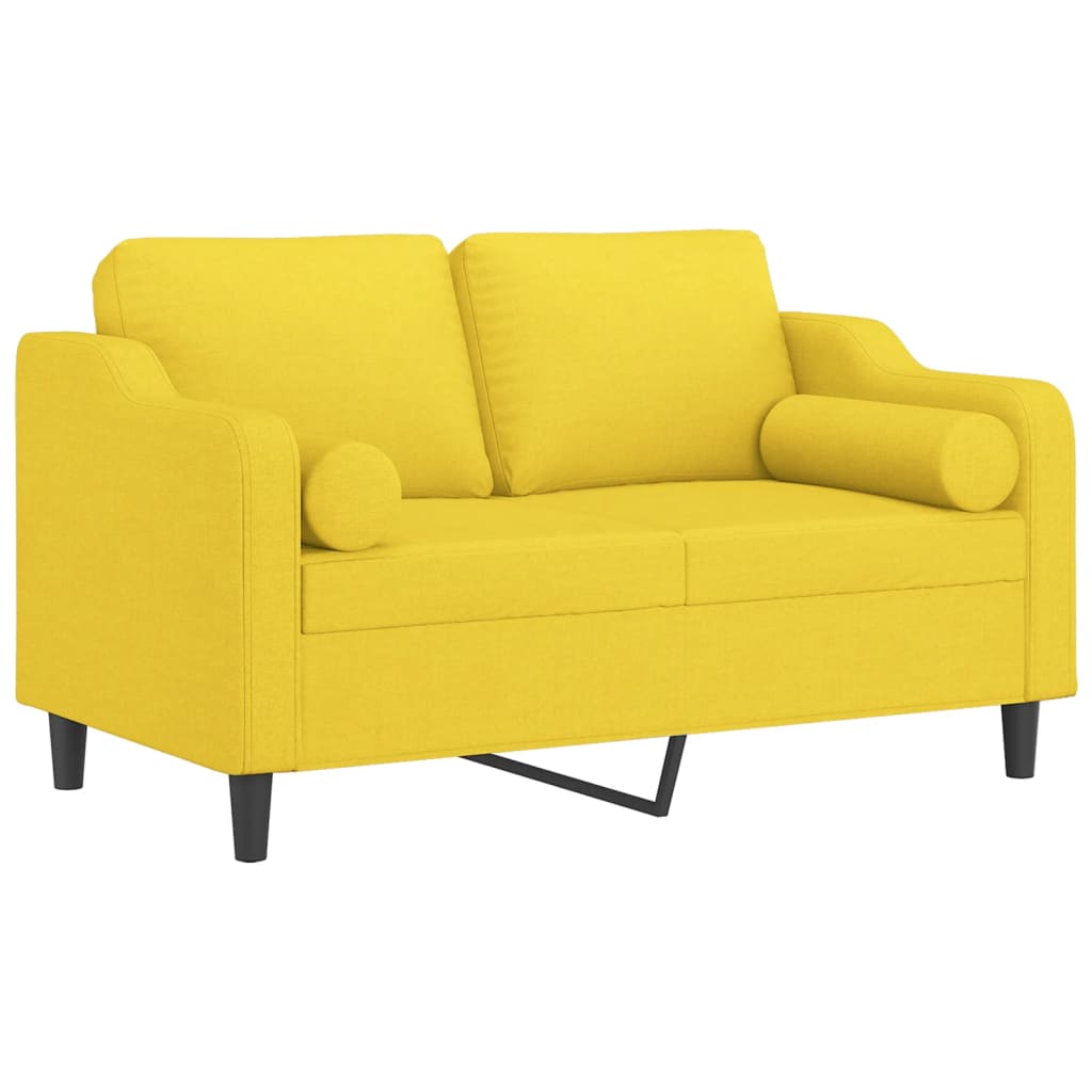 Tweezitsbank met sierkussens 120 cm stof lichtgeel is nu te koop bij PeponiXL, paradijselijk wonen!