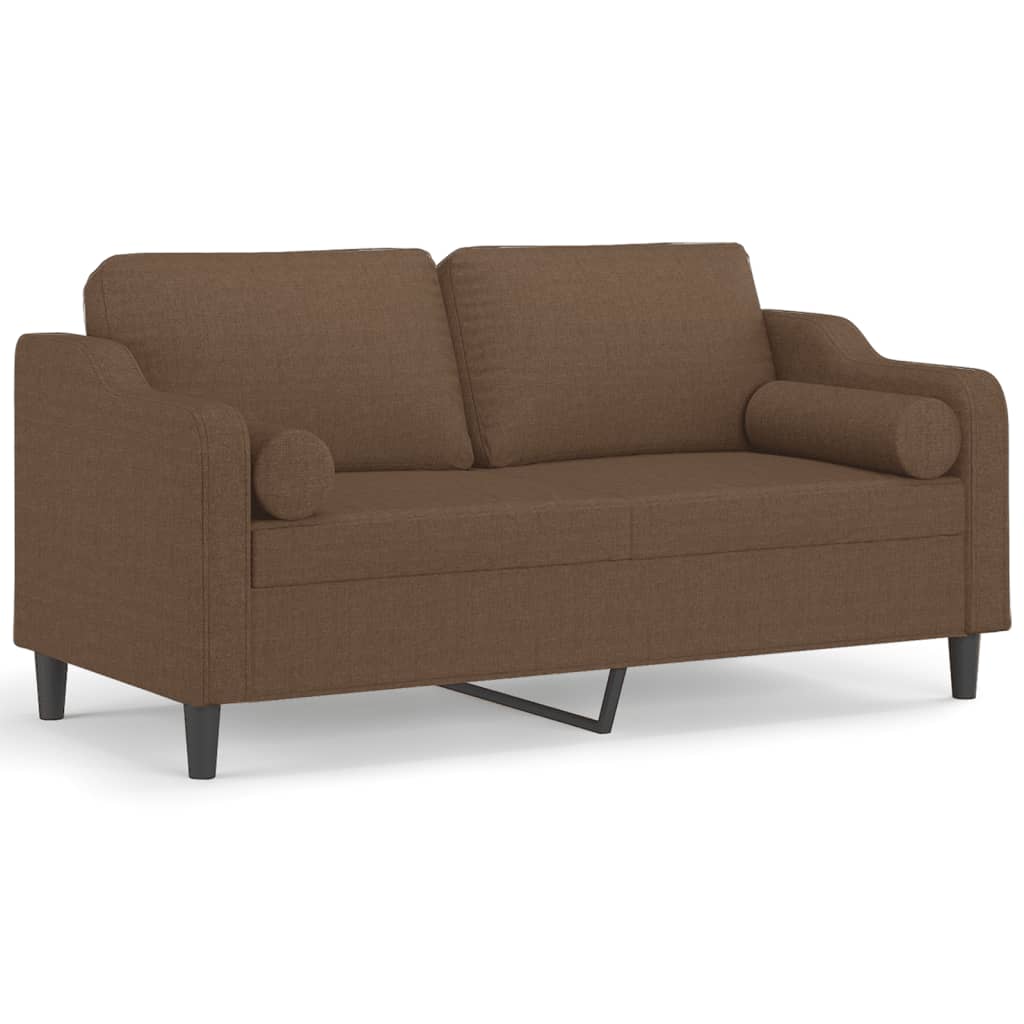 Tweezitsbank met sierkussens 140 cm stof bruin is nu te koop bij PeponiXL, paradijselijk wonen!