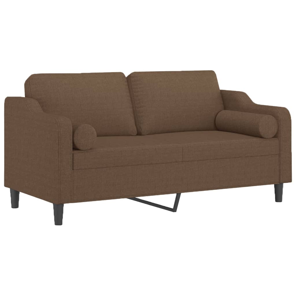 Tweezitsbank met sierkussens 140 cm stof bruin is nu te koop bij PeponiXL, paradijselijk wonen!