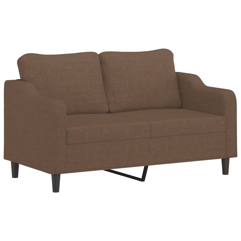 Tweezitsbank met sierkussens 140 cm stof bruin is nu te koop bij PeponiXL, paradijselijk wonen!