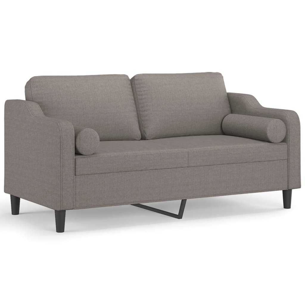 Tweezitsbank met sierkussens 140 cm stof taupe is nu te koop bij PeponiXL, paradijselijk wonen!