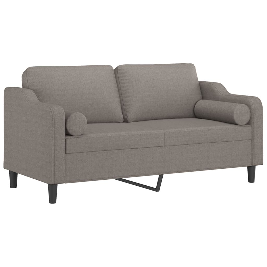 Tweezitsbank met sierkussens 140 cm stof taupe is nu te koop bij PeponiXL, paradijselijk wonen!
