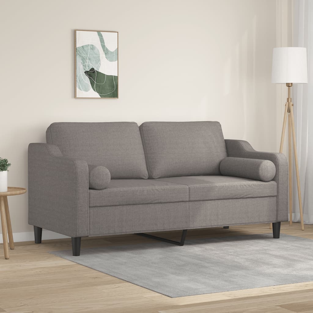 Tweezitsbank met sierkussens 140 cm stof taupe is nu te koop bij PeponiXL, paradijselijk wonen!