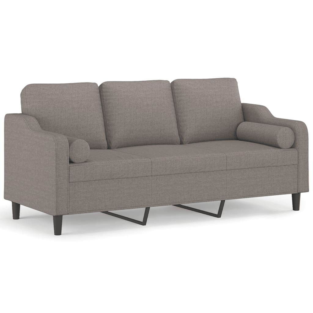 Driezitsbank met sierkussens 180 cm stof taupe is nu te koop bij PeponiXL, paradijselijk wonen!