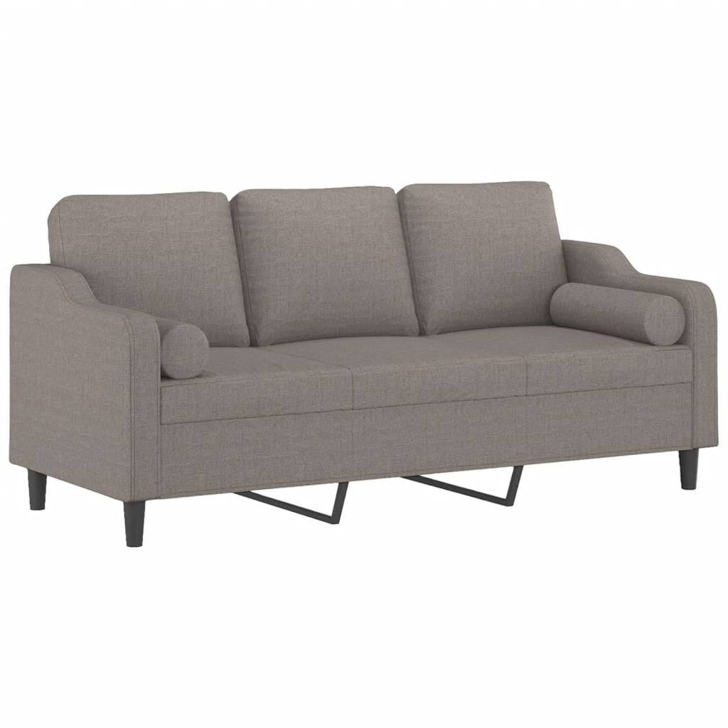 Driezitsbank met sierkussens 180 cm stof taupe is nu te koop bij PeponiXL, paradijselijk wonen!